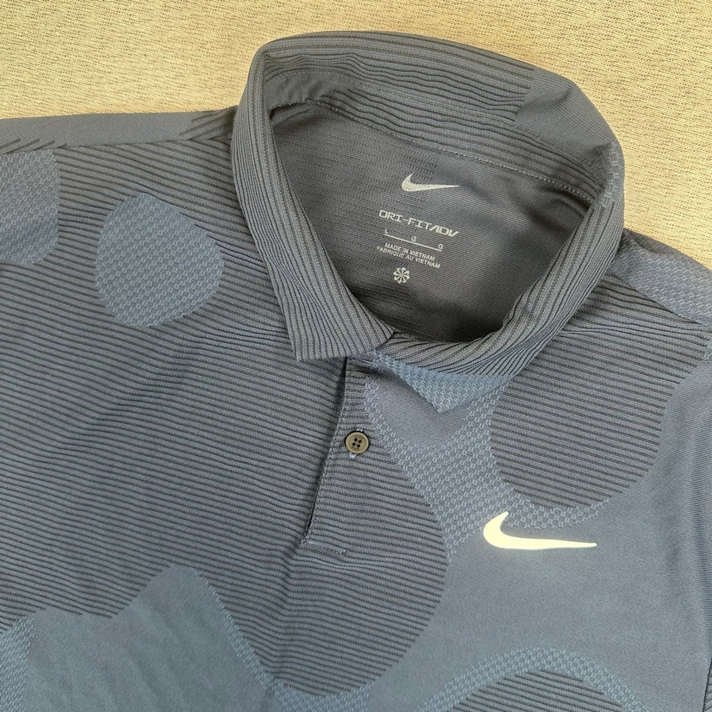 Nike Dri-FIT ADV Polo Shirt Mens L Navy Blue Camo‎ Golf Monarch Beach DR5312-498
